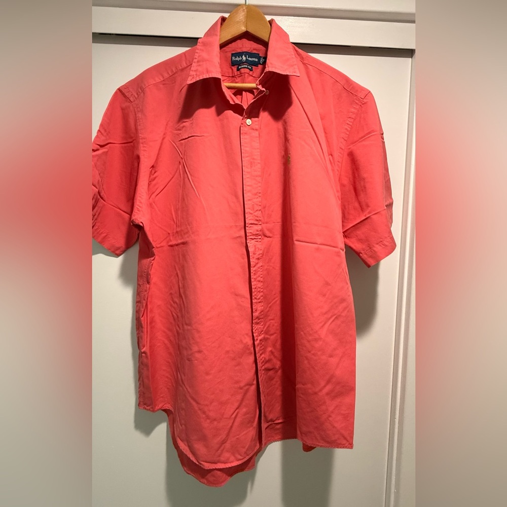 Ralph Lauren Men's Coral Button Down Shirt